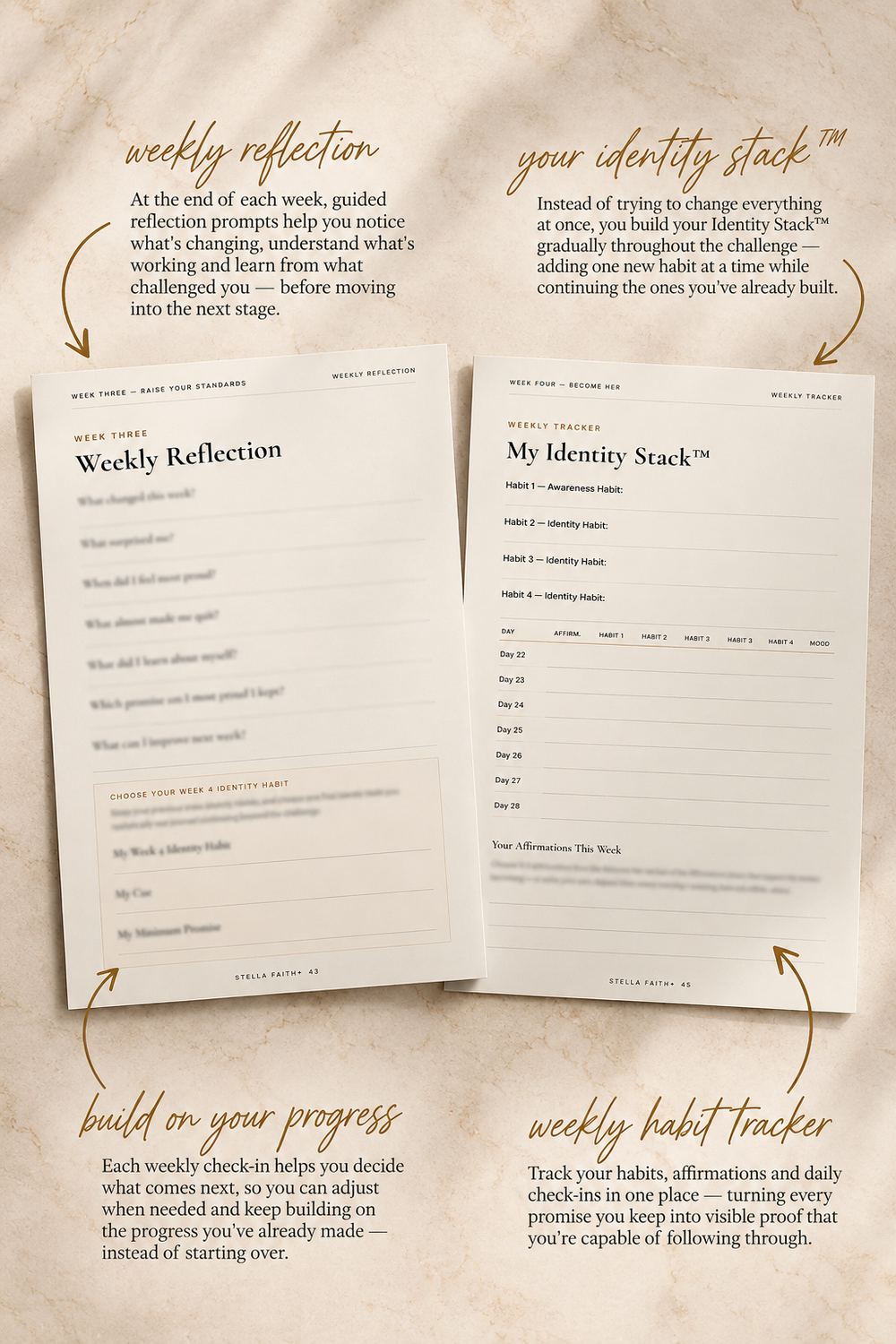 Weekly Reflection and My Identity Stack tracker pages